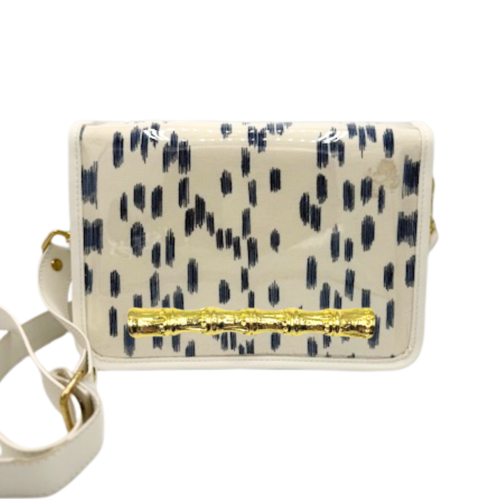 Blue Les Touches Clear Stadium Bag w/ Gold Bamboo Stick - Gabrielle's Biloxi