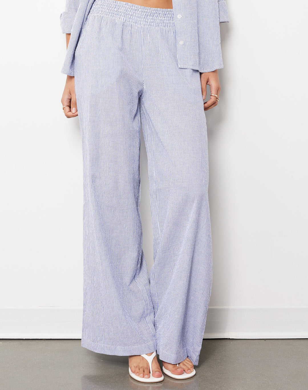 WIDE LEG PANT W/SMOCKED WAISTBAND