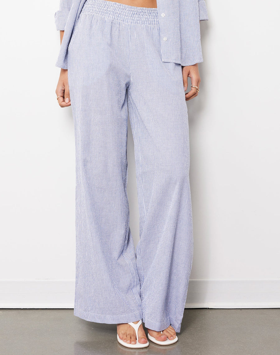 WIDE LEG PANT W/SMOCKED WAISTBAND