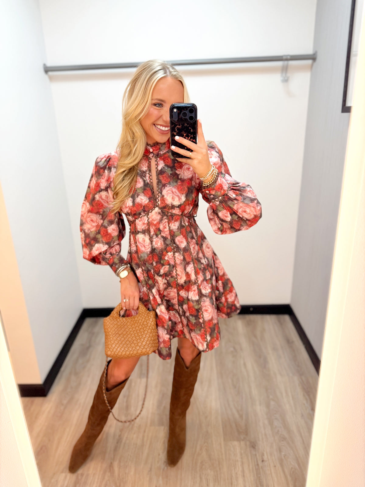 LBLOX Poplin Mini Dress - Brown Floral