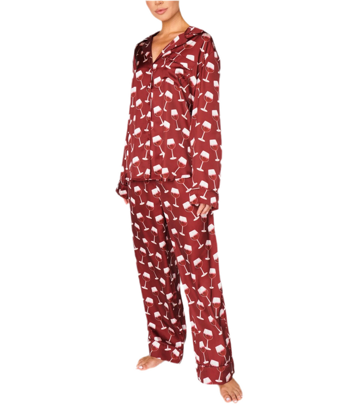 Show Me Your Mumu Classic PJ Set - Red Wine Silky - Gabrielle's Biloxi