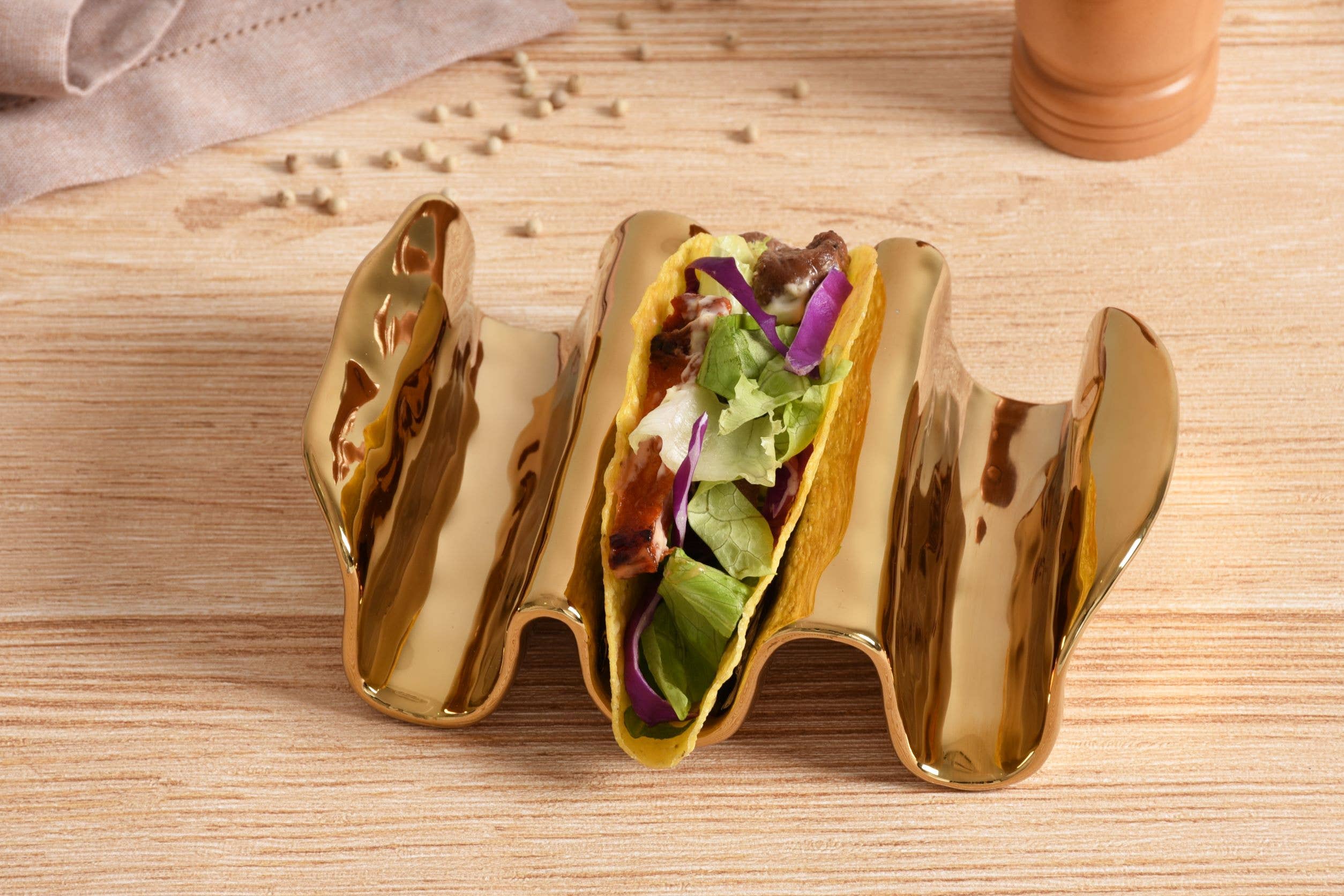 Pampa Bay Taco Holder - Gold - Gabrielle's Biloxi