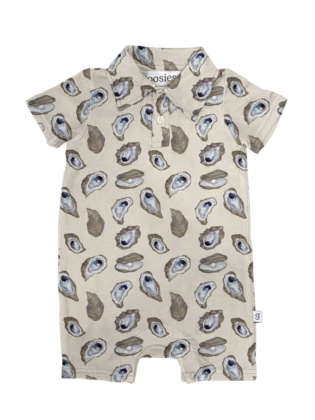 Coastal Oysters - Short Sleeve Polo Romper - Gabrielle's Biloxi