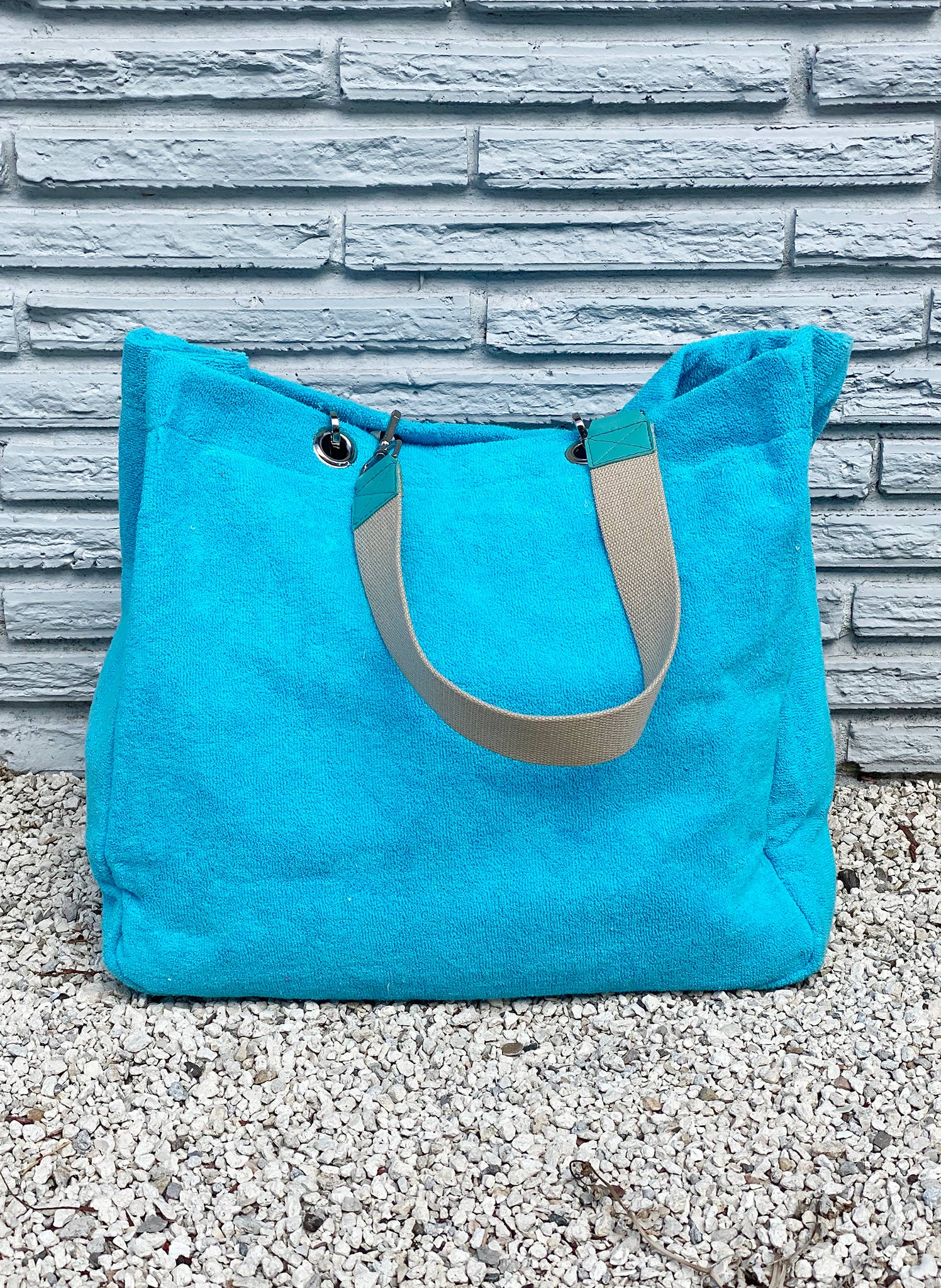 Solid Terry Plastic Lined Tote - Gabrielle's Biloxi