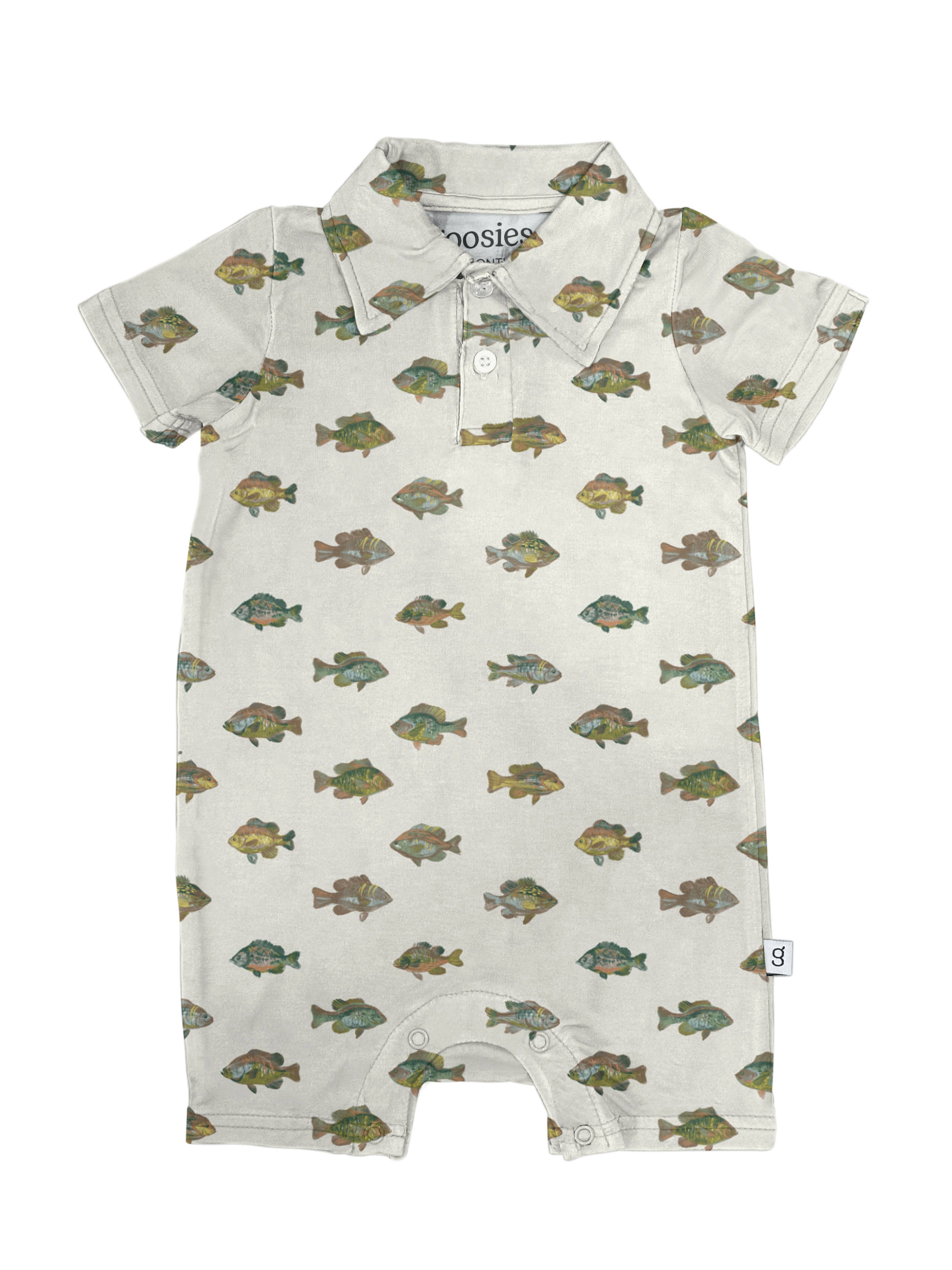 Lake Fish - Short Sleeve Polo Romper - Gabrielle's Biloxi