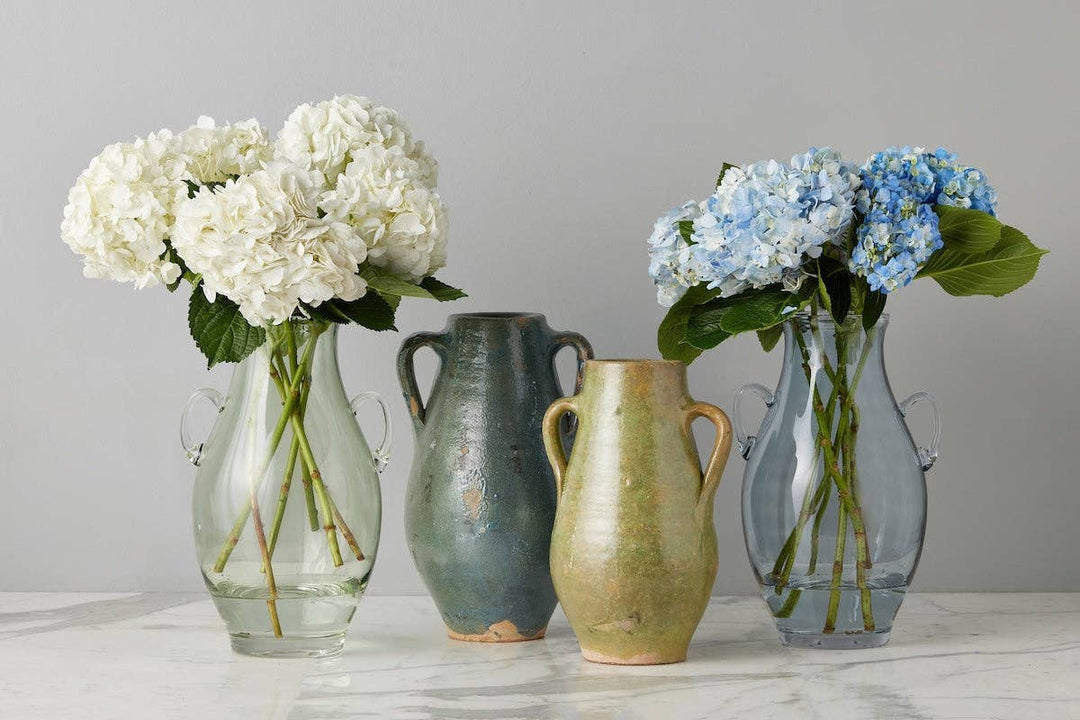 Etu Glass Amphora Flower Vase, Large, Denim Blue - Gabrielle's Biloxi