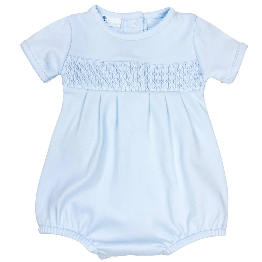 Essentials Solid Smocked Bubble - Blue - Gabrielle's Biloxi