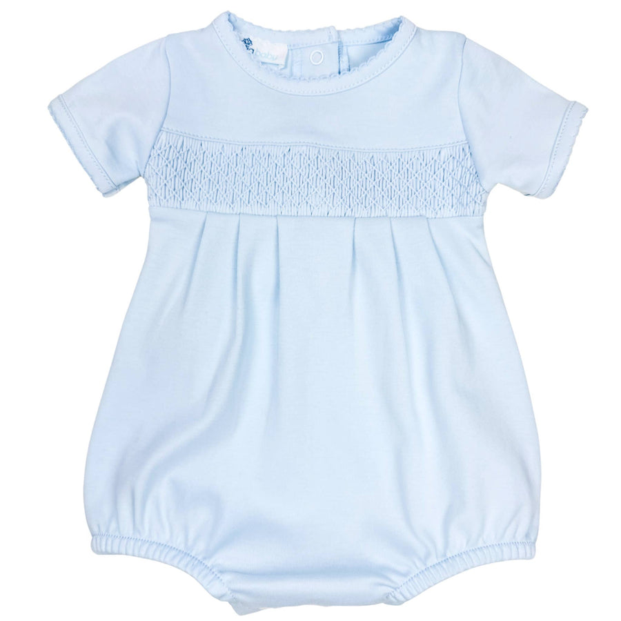 Essentials Solid Smocked Bubble - Blue - Gabrielle's Biloxi
