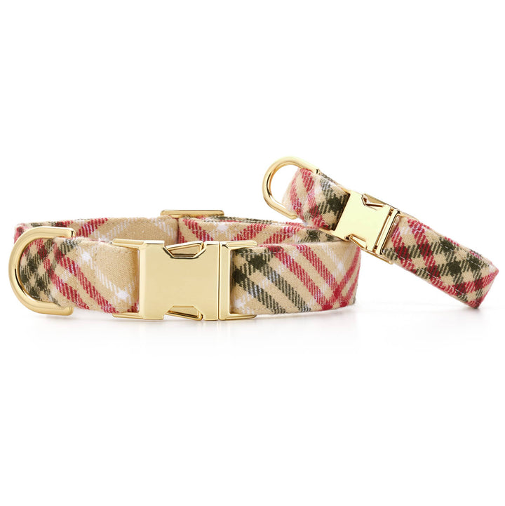 Eggnog Plaid Flannel Holiday Dog Collar - Gabrielle's Biloxi
