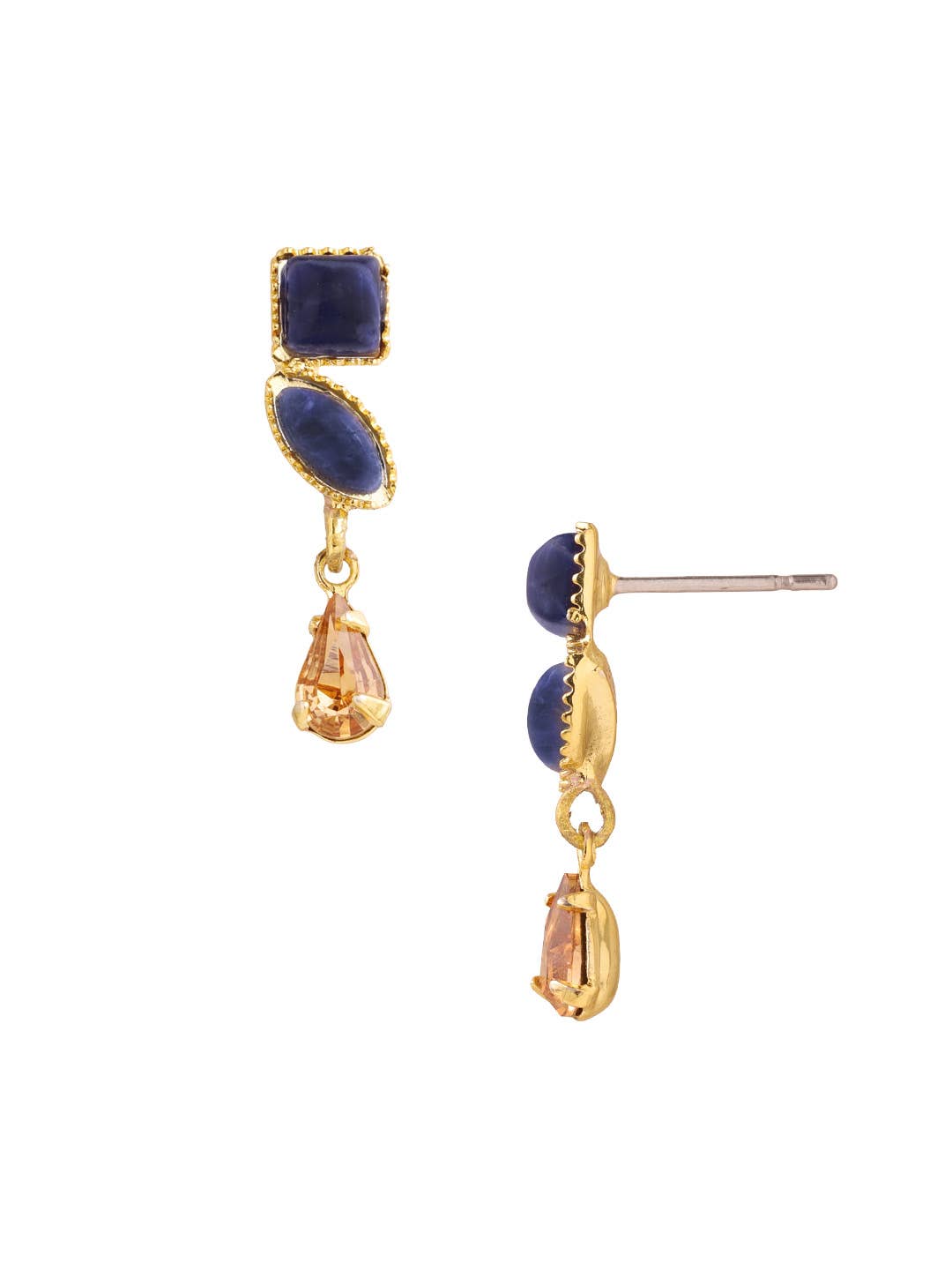 Indie Dangle Earrings - Denim Moon