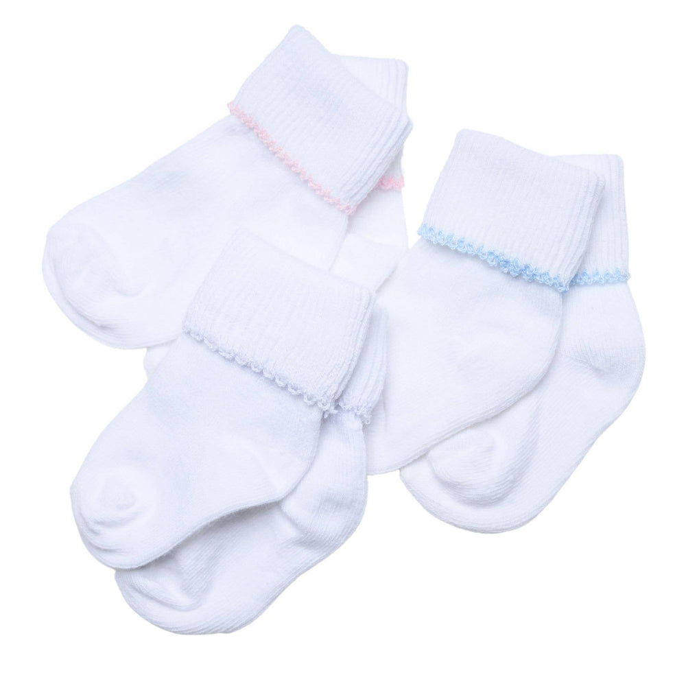 Solid Essentials White Pink Socks - Gabrielle's Biloxi