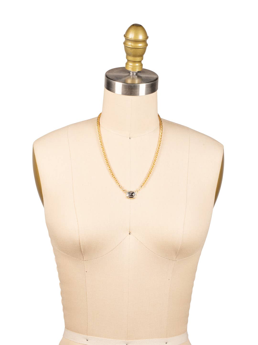 Kathleen Studded Pendant Necklace - Bright Gold Crystal - Gabrielle's Biloxi