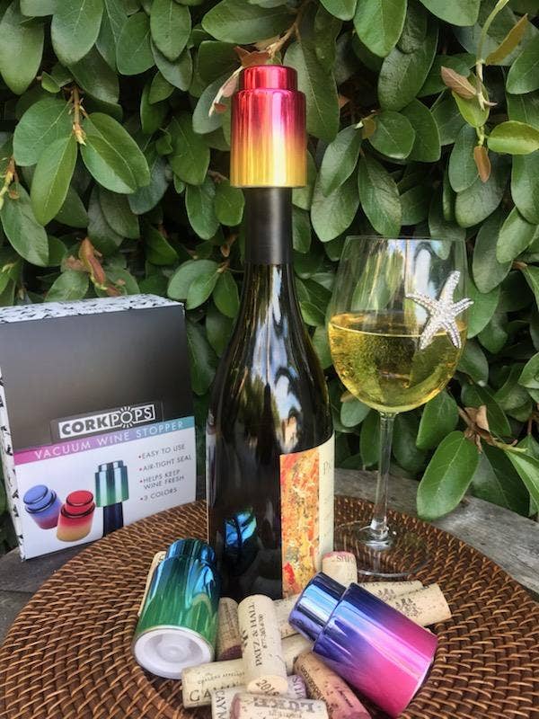 Vacuum Wine Stopper Metallic Ombre - Assorted - Gabrielle's Biloxi