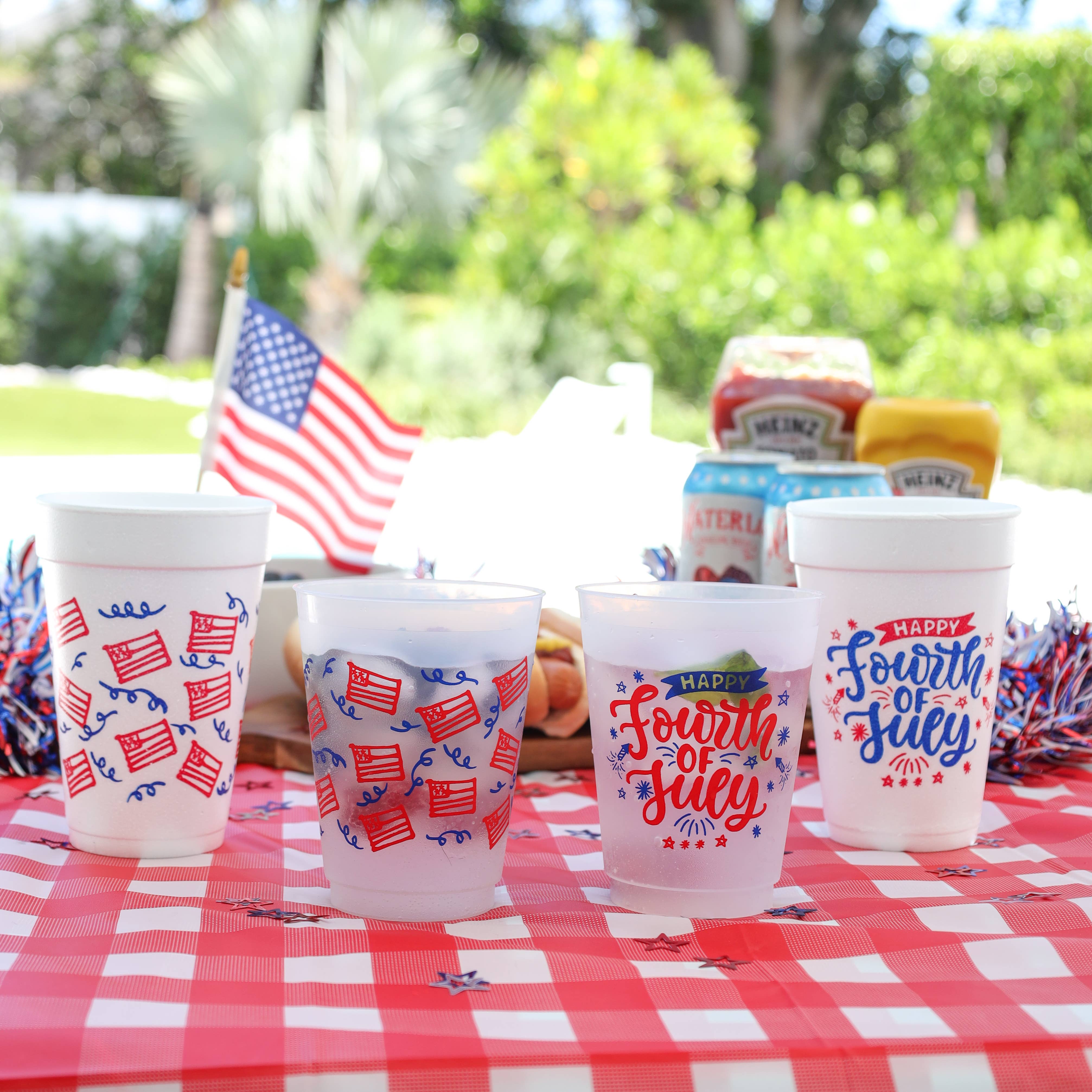 July 4th/Patriotic -American Flag Wrap Frost Cup