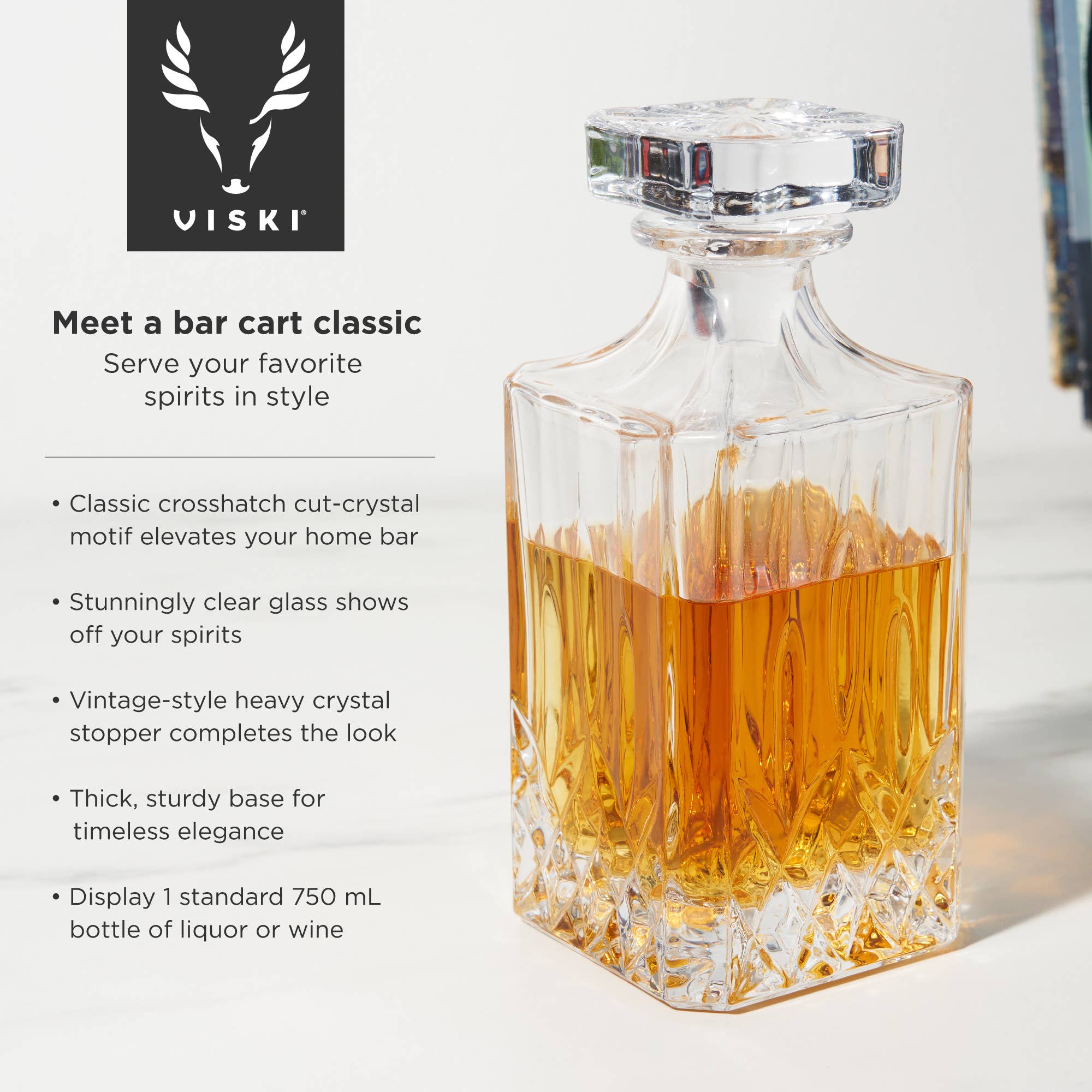 Admiral™ Crystal Whiskey Decanter & Tumblers Set - Set of 3 - Gabrielle's Biloxi
