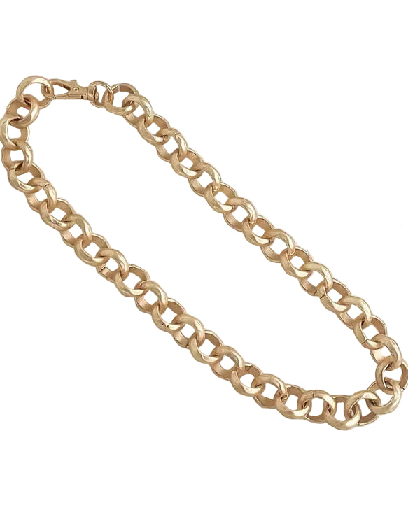 Virtue Jumbo Hammered Rolo Necklace - Gold