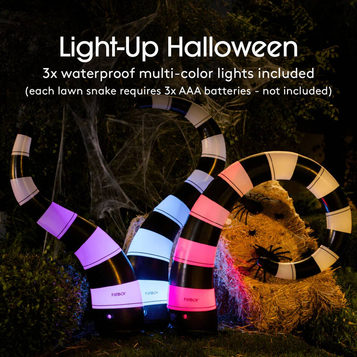 Black and White Halloween Lawn Snakes - Gabrielle's Biloxi