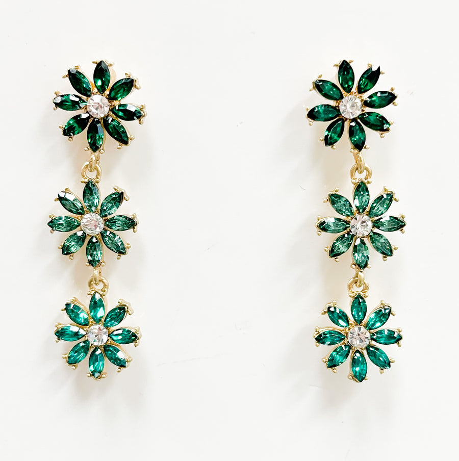Snowflake Earrings - Emerald Hues - Gabrielle's Biloxi