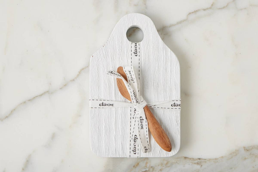 Dutch Cheese Board with Spreader, Small, White - Gabrielle's Biloxi