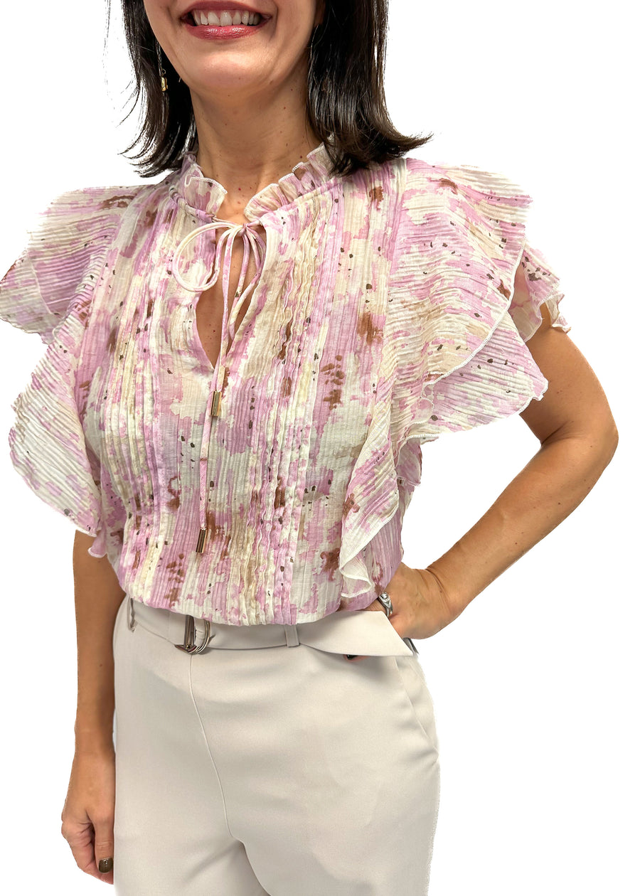 Bishop + Young Remi Ruffle Sleeve Top - Flush Botanical Print - Gabrielle's Biloxi