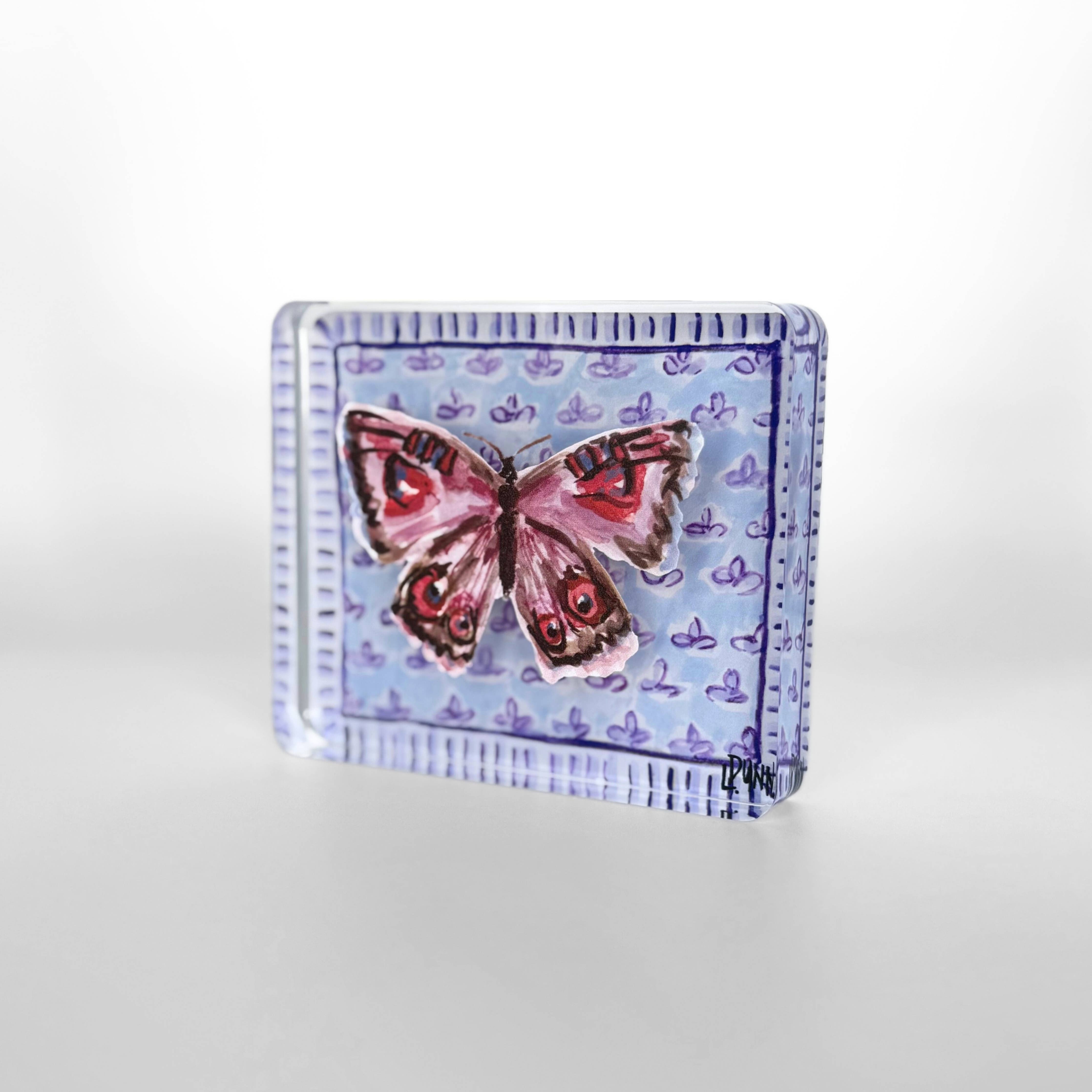 Purple Butterfly on Fleur De Lis Block - Small - Gabrielle's Biloxi
