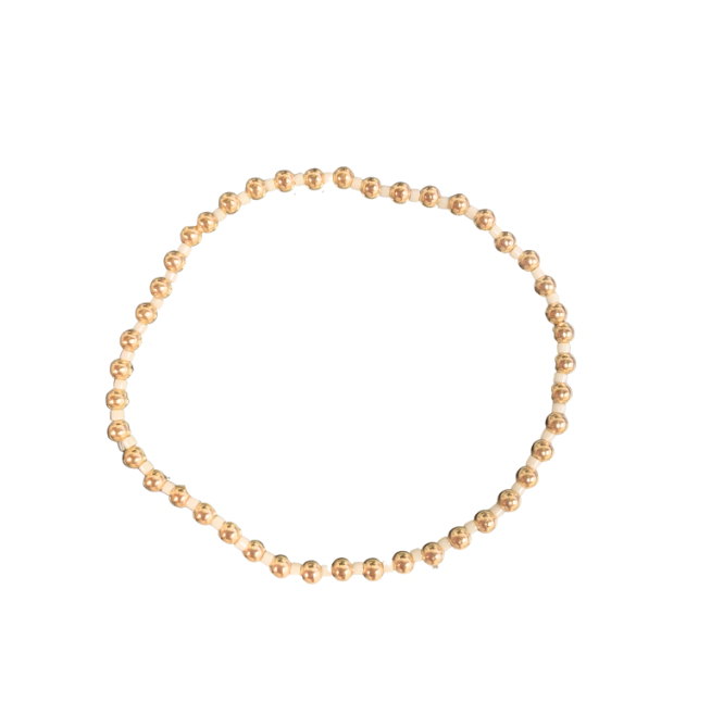 Erin Gray 3mm Color Crush Newport Ivory & Gold Waterproof Bracelet - Gabrielle's Biloxi