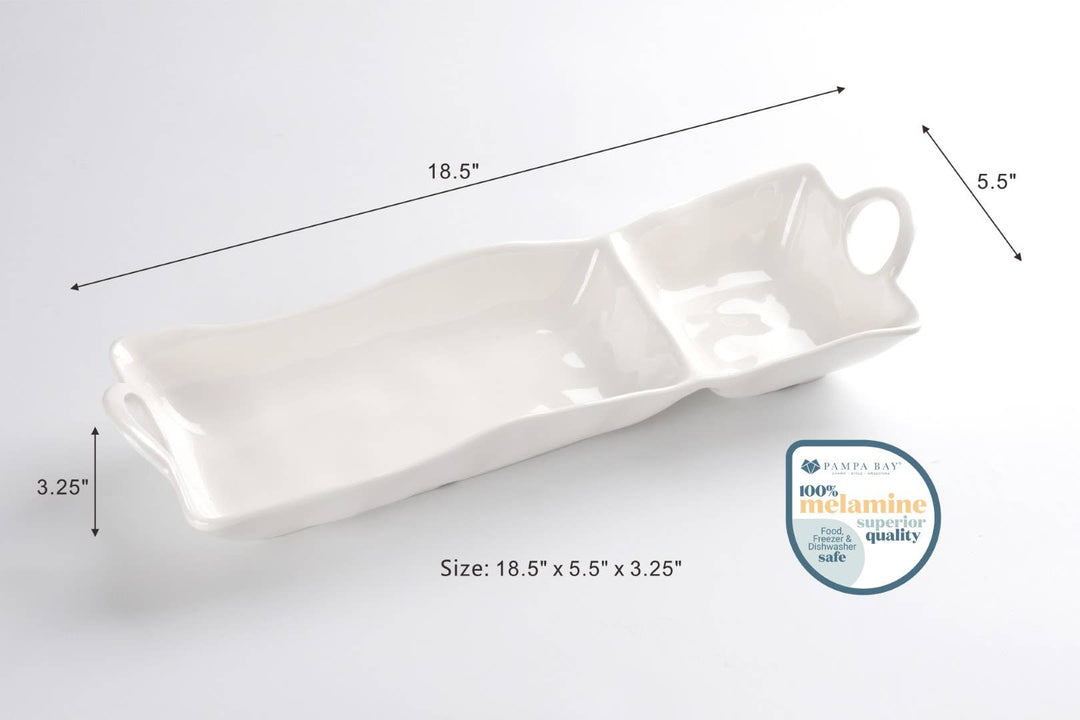 Pampa Bay Chip & Dip in Melamine - White - Gabrielle's Biloxi