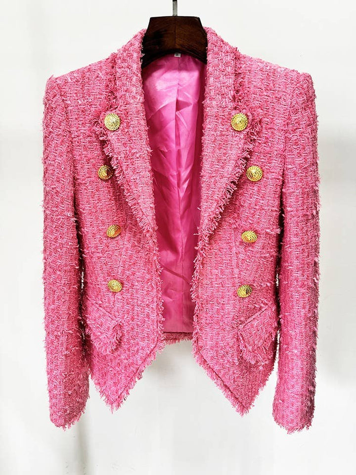 Tassel Edge Slim Tweed Suit Jacket - Gabrielle's Biloxi