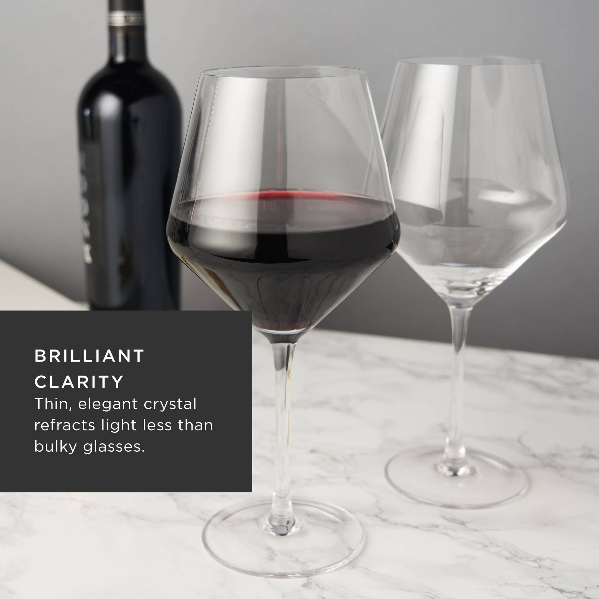Raye™ Angled Crystal Burgundy Glasses Set of 2