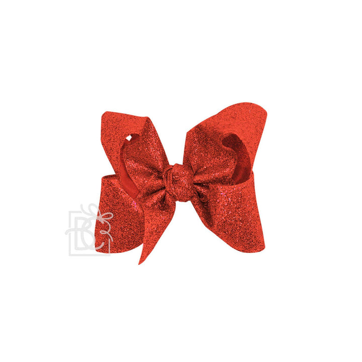 Red Glitter Metallic Bow - 5.5" Huge - 2.5" Ribbon - Gabrielle's Biloxi
