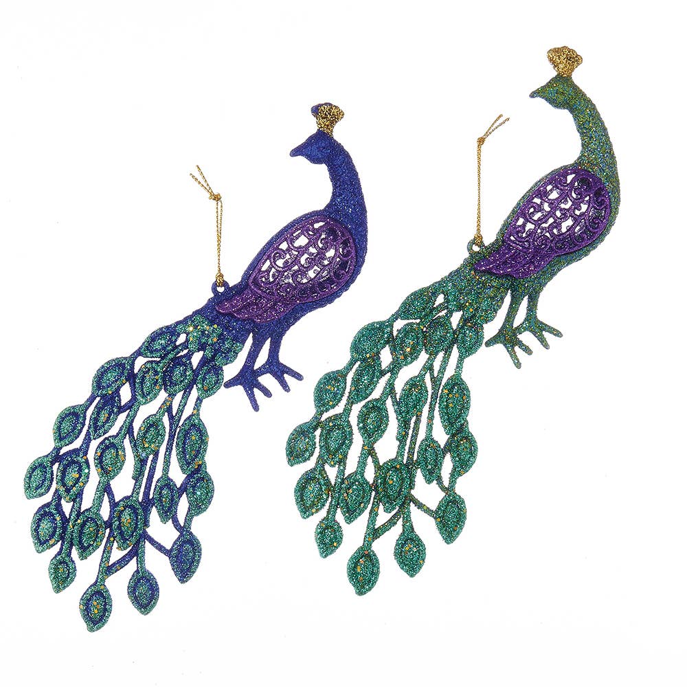 4.5"ACRYLIC PEACOCK ORNAMENT 2/ASSTD - Gabrielle's Biloxi