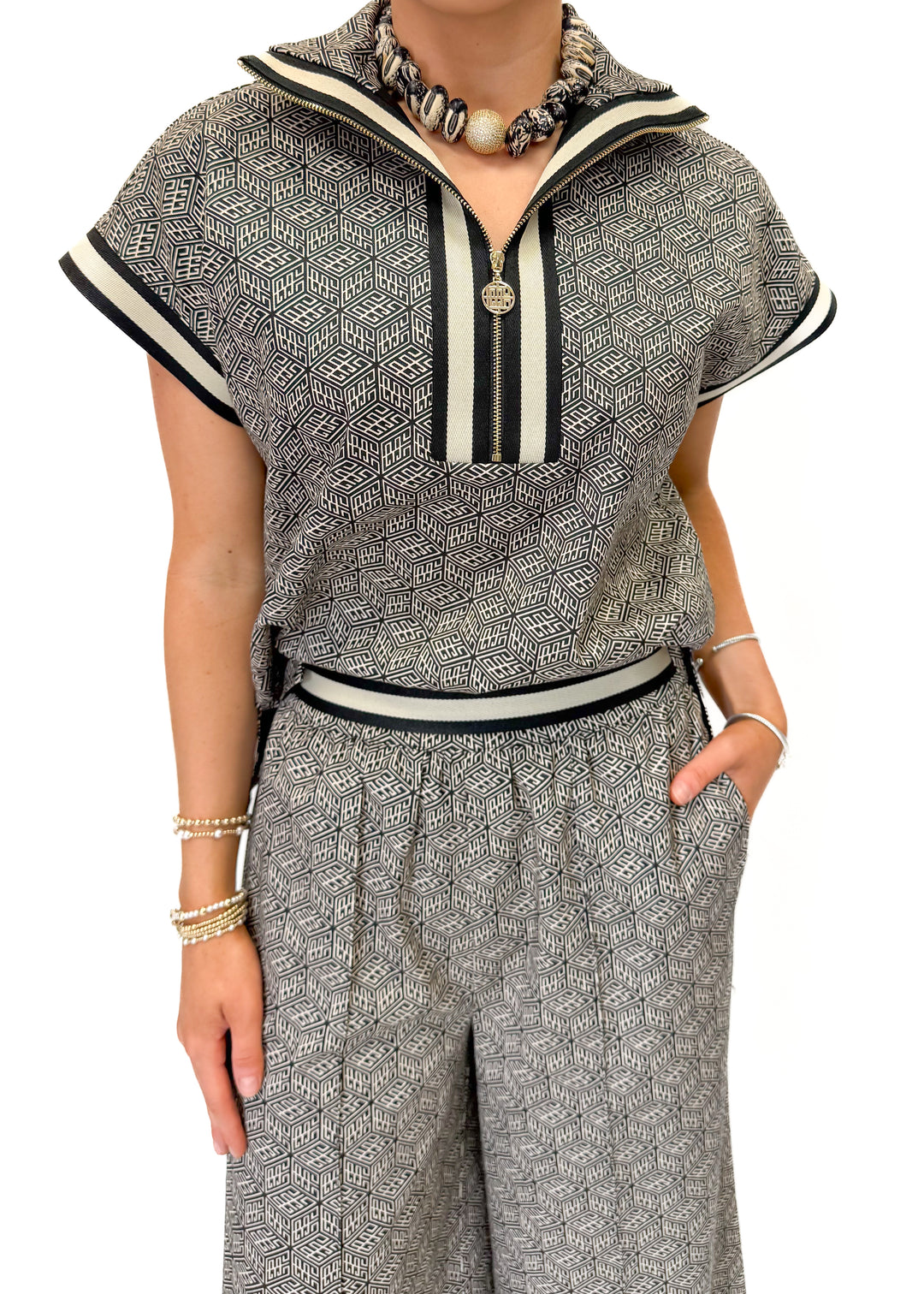 Emily McCarthy Poppy Pullover - Black Tonal Monogram - Gabrielle's Biloxi