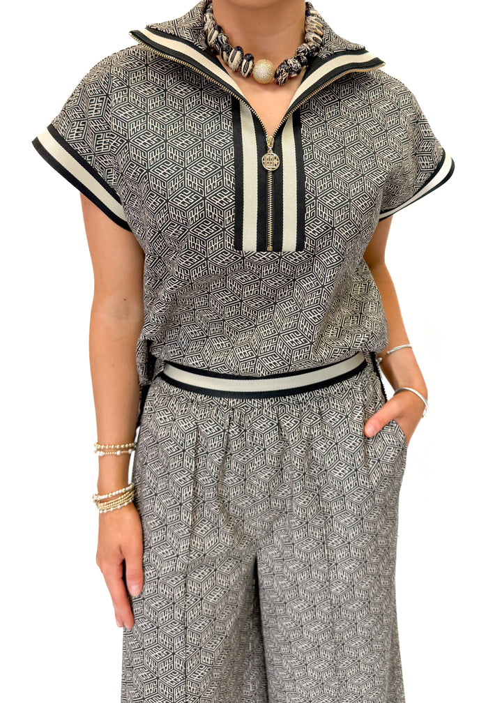 Emily McCarthy Poppy Pullover - Black Tonal Monogram - Gabrielle's Biloxi