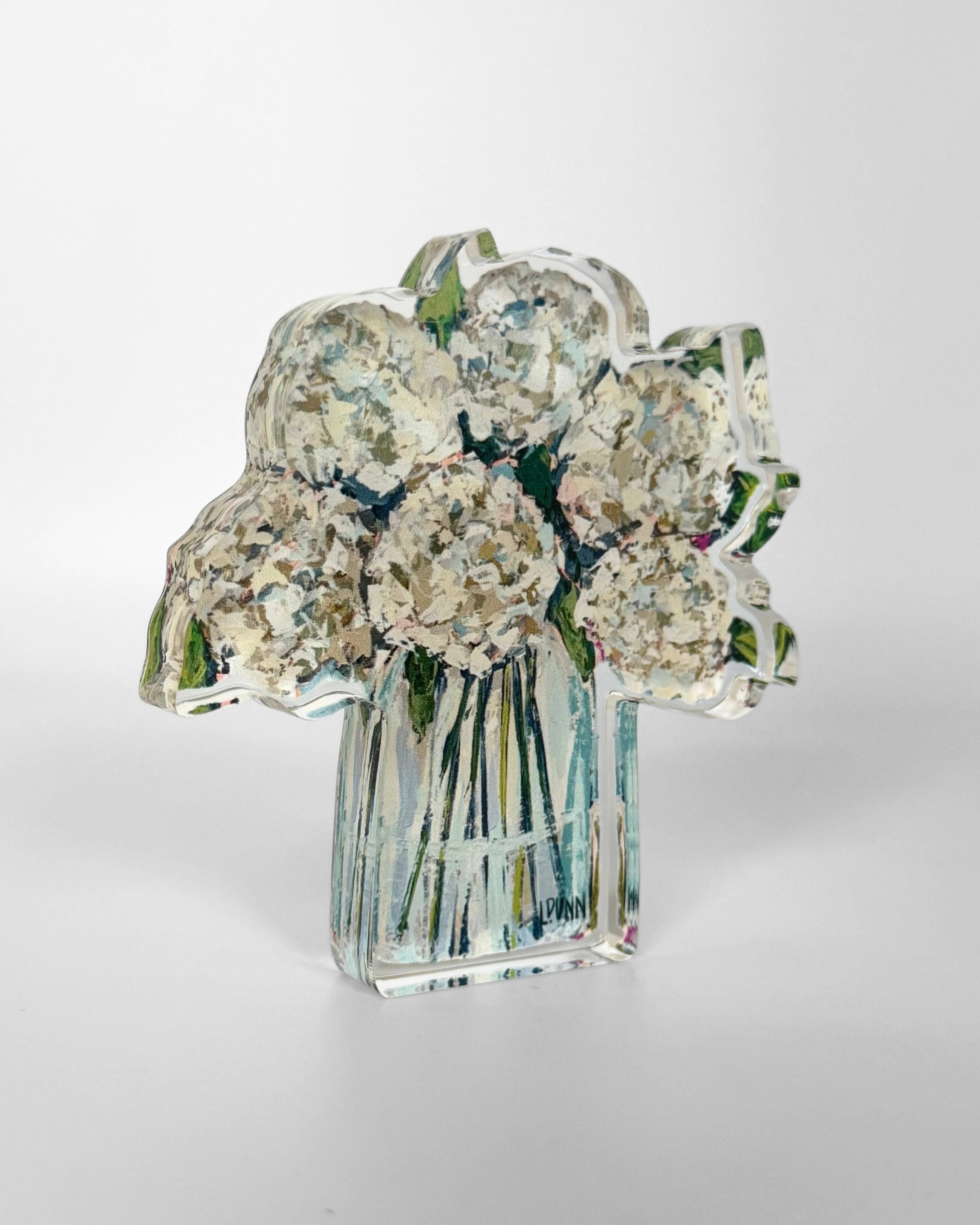Lauren Dunn Hydrangeas in Cream Acrylic Floral - Large