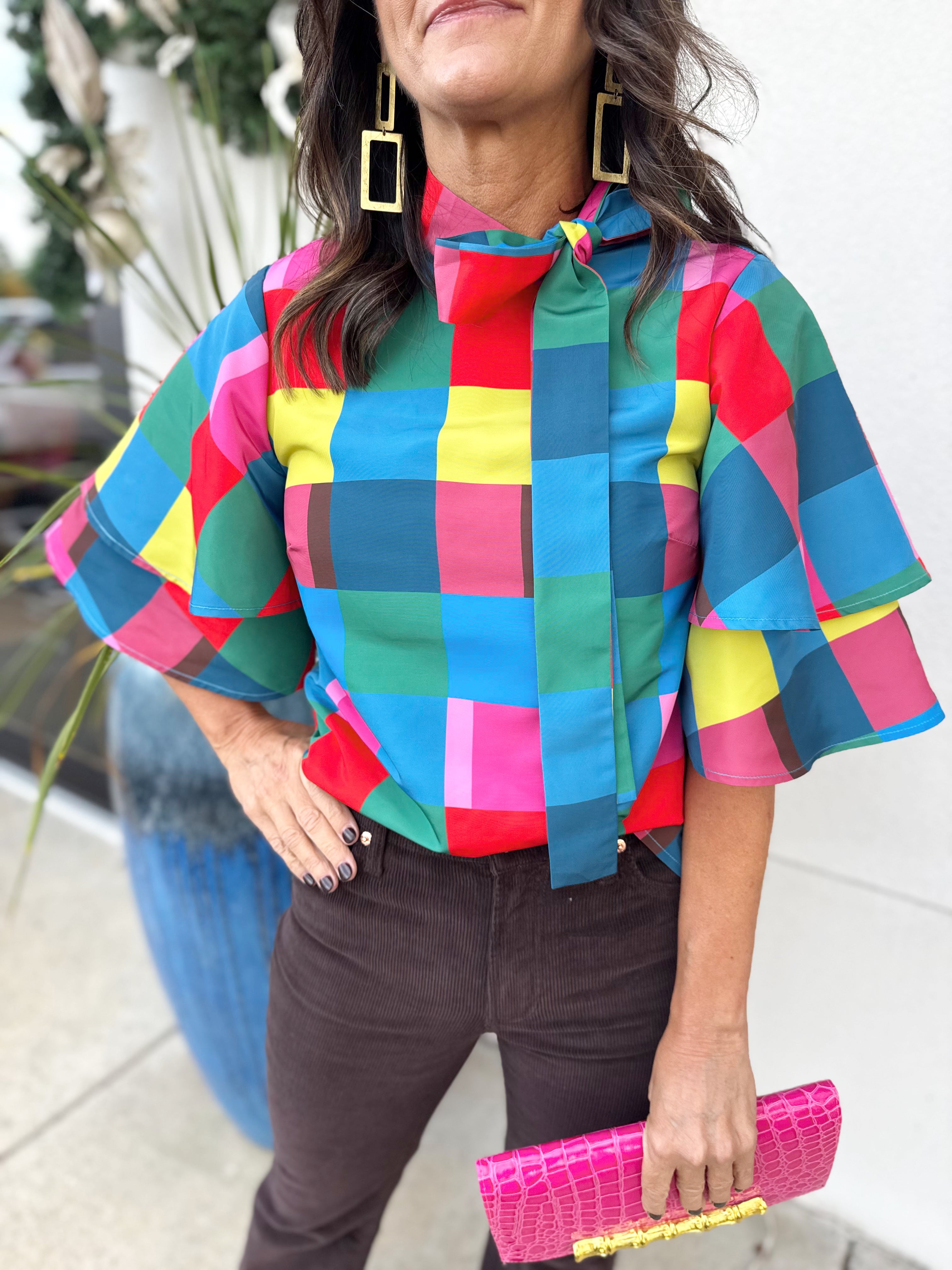 Alden Adair Heddy Top - Holiday Check - Gabrielle's Biloxi