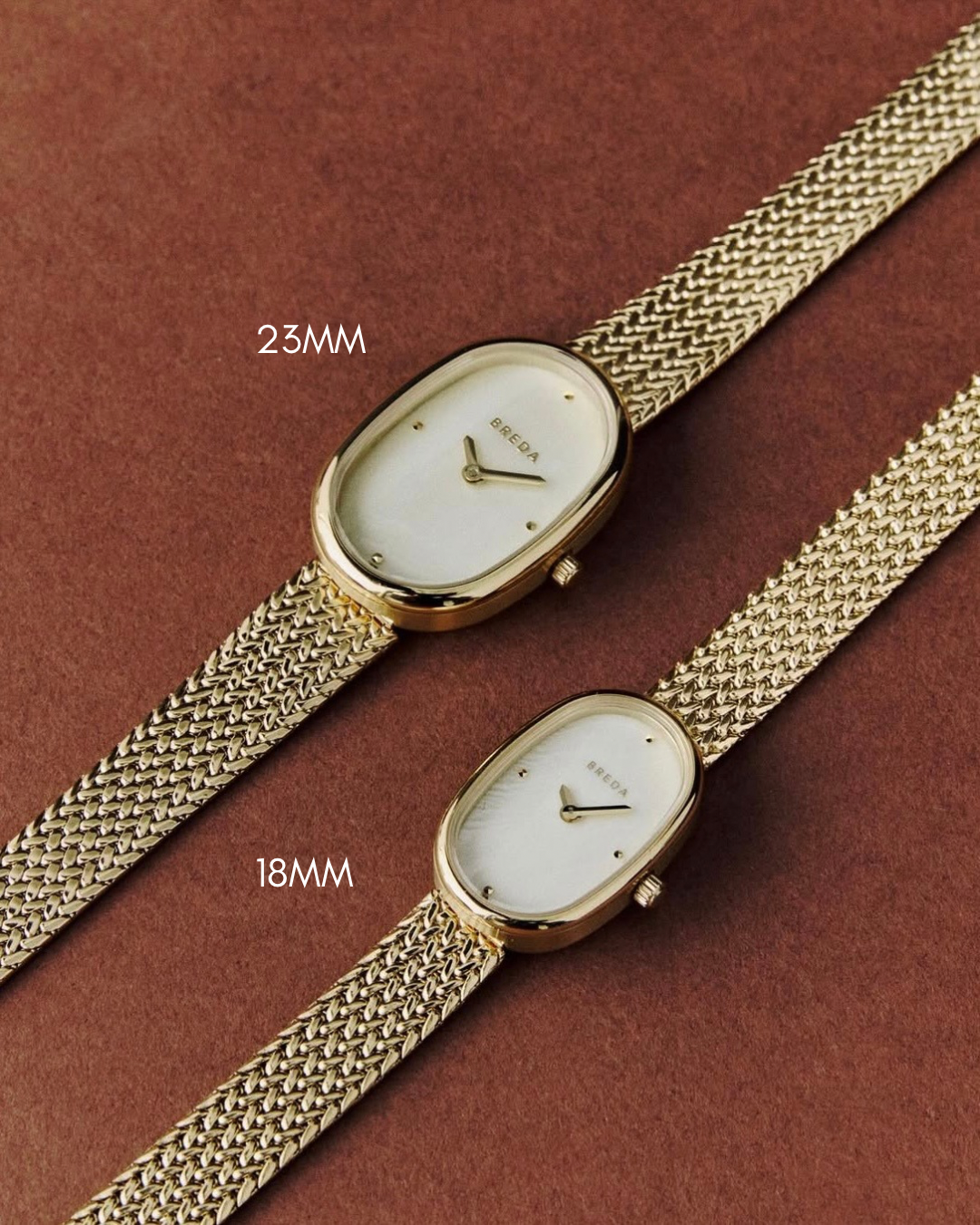 BREDA Women's 'Jane Tethered' Silver and Gold Mesh Bracelet Watch, 23MM - Gabrielle's Biloxi