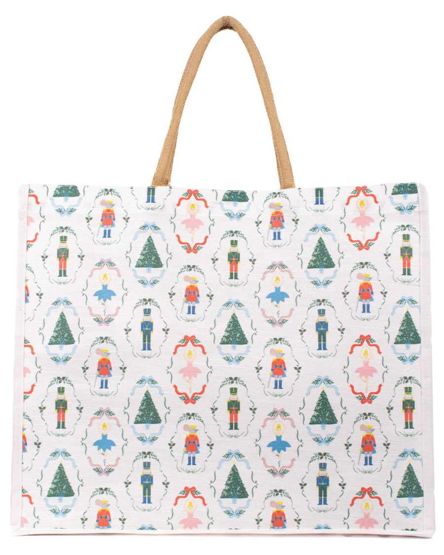 Nutcracker Waltz Juco Carryall Tote - White/Multi - Gabrielle's Biloxi