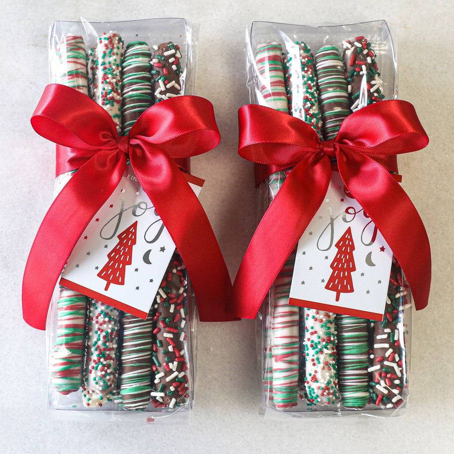 Holiday Milk & White Chocolate Covered Pretzel Rods - 8pc - Gabrielle's Biloxi