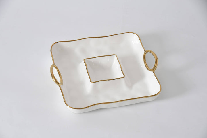 Pampa Bay Square Chip & Dip - Gold Handles - Gabrielle's Biloxi