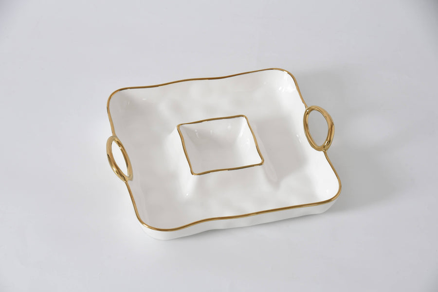 Pampa Bay Square Chip & Dip - Gold Handles - Gabrielle's Biloxi