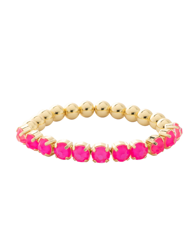 Sorrelli Zola Half Crystal Stretch Bracelet - Electric Pink - Gabrielle's Biloxi
