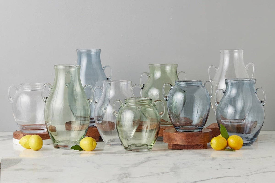 Etu Glass Amphora Flower Vase, Large, Denim Blue - Gabrielle's Biloxi