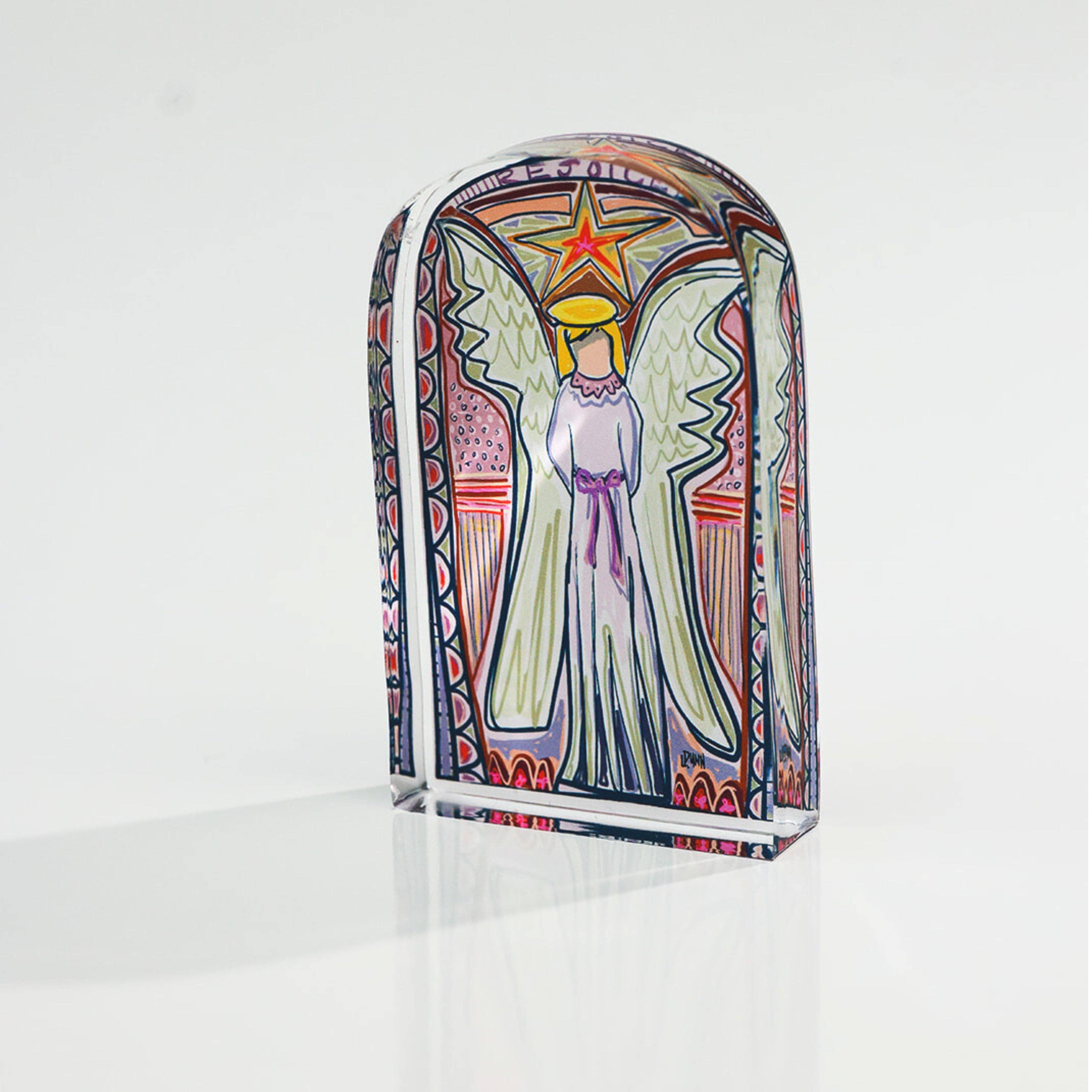 Pink Stained Glass Acrylic Angel - Gabrielle's Biloxi