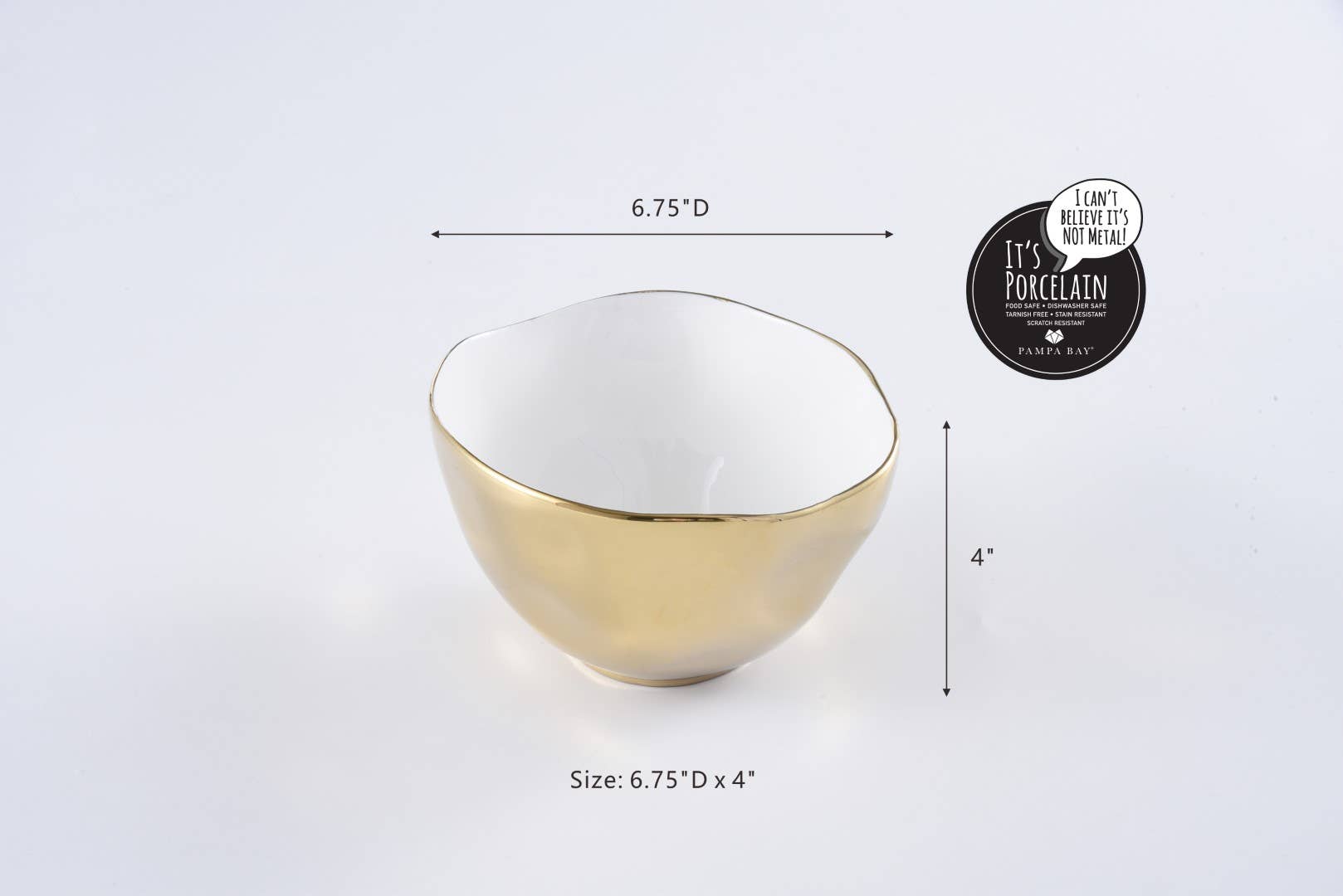 Pampa Bay Medium Bowl - Gold Bottom - Gabrielle's Biloxi