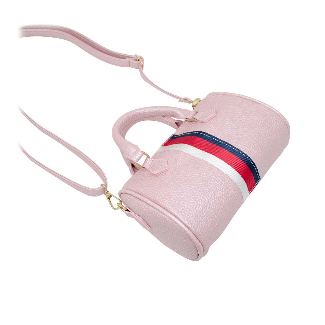 Leather Striped Duffle Handbag - Gabrielle's Biloxi