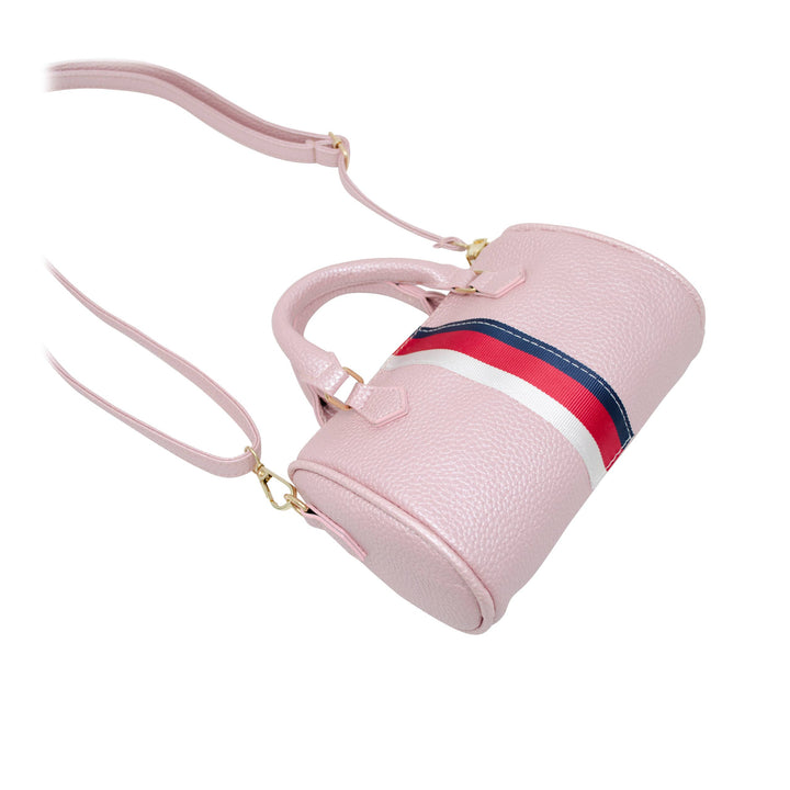 Leather Striped Duffle Handbag - Gabrielle's Biloxi