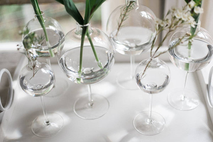 Etu Clear Wine Glass Shaped Flower Vase, Large - Gabrielle's Biloxi