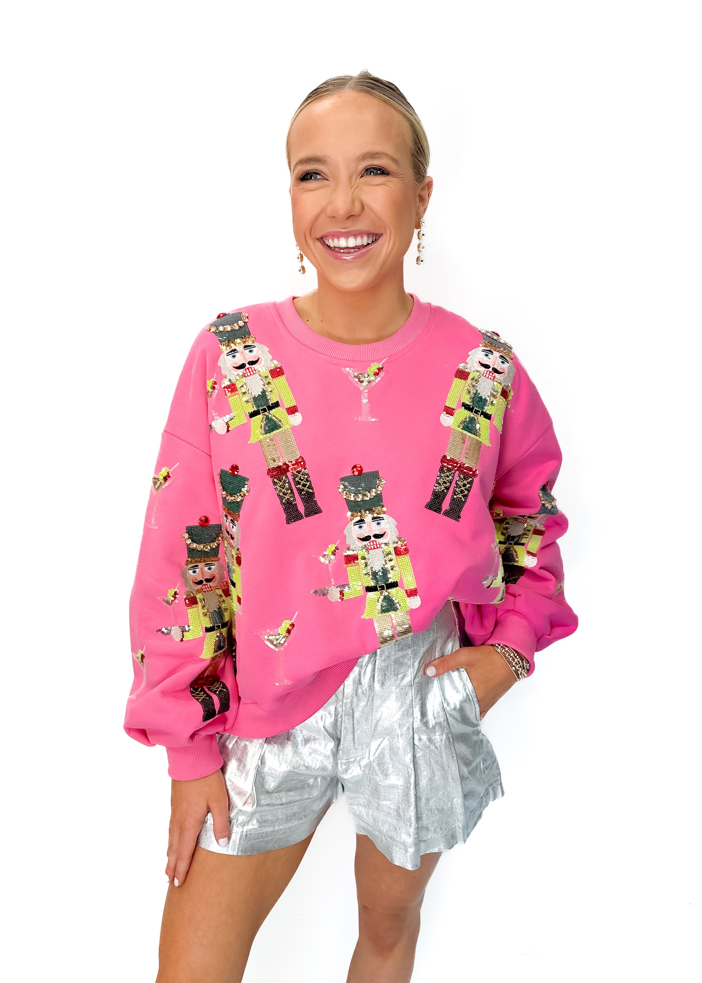 Queen of Sparkles Pink Martini Nutcrackers Sweatshirt - Pink - Gabrielle's Biloxi