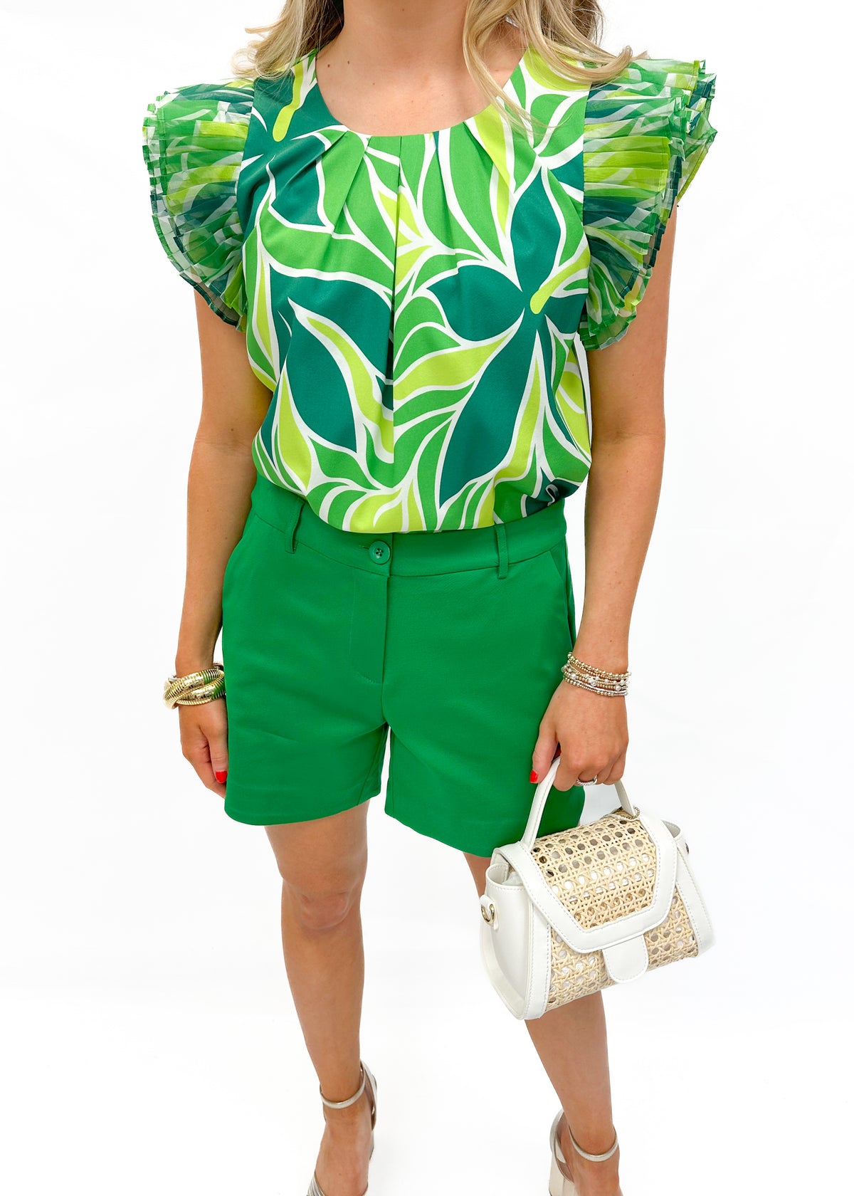 Ruffle Tank Top - Bold Vines - Gabrielle's Biloxi