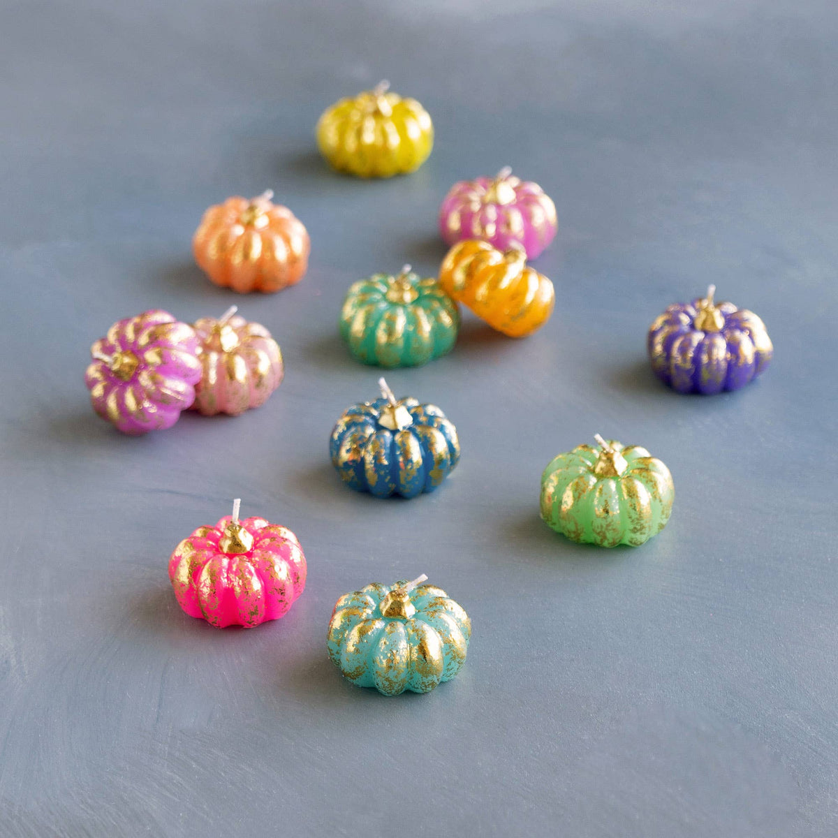 Glitterville Rainbow Pumpkin T-Light, Assorted, 2"